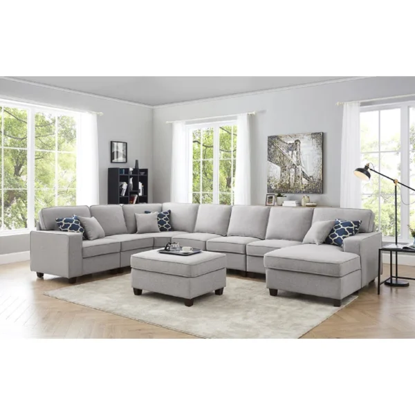 Blakeley 149.5" Wide Right Hand Facing Modular Corner Sectional with Ottoman