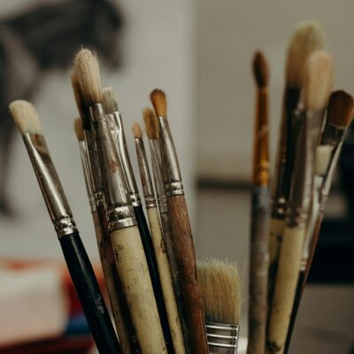 Brown and Black Paint Brushes